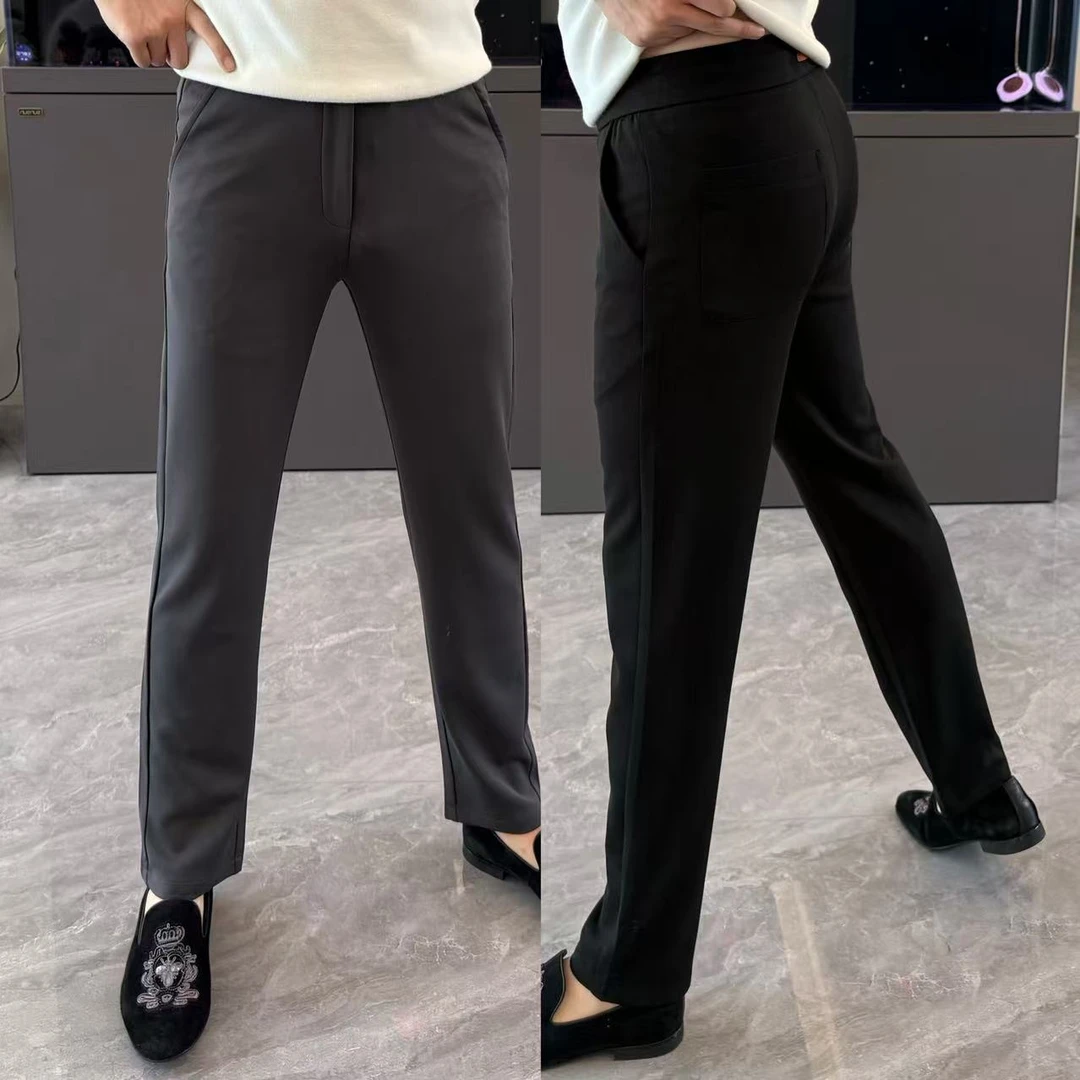 男士休闲裤秋季薄款潮流修身直筒裤男款潮流百搭显瘦长裤简约透气