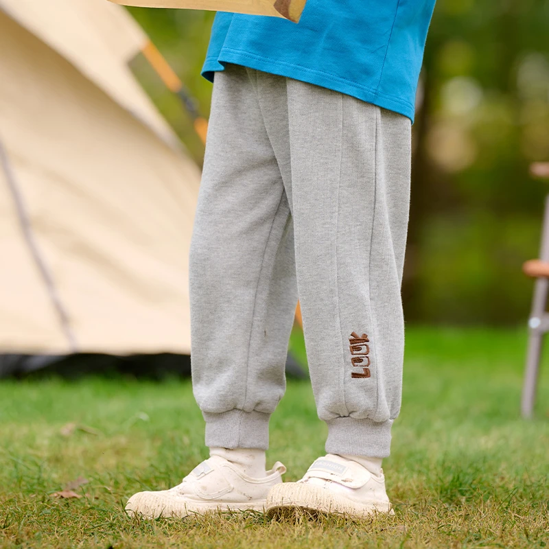 棉花堂春季新款儿童针织长裤男孩女孩休闲裤裤子百搭洋气F251048