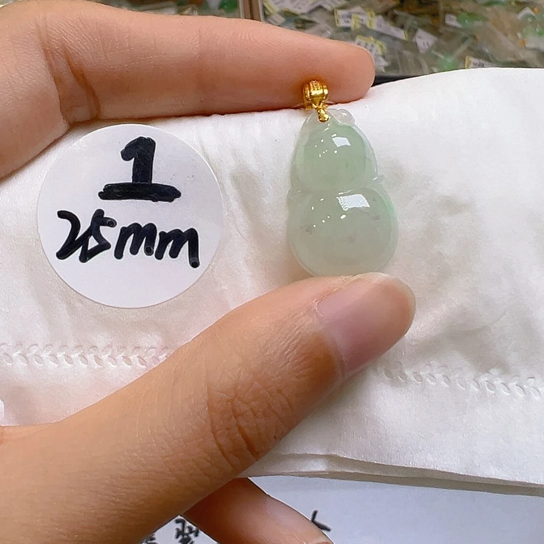 翡翠18K金镶嵌吊坠(不含链)翡翠