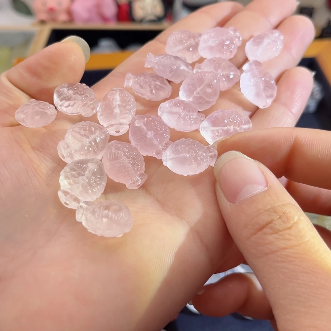 水晶颈饰银S925镶嵌粉水鱼10