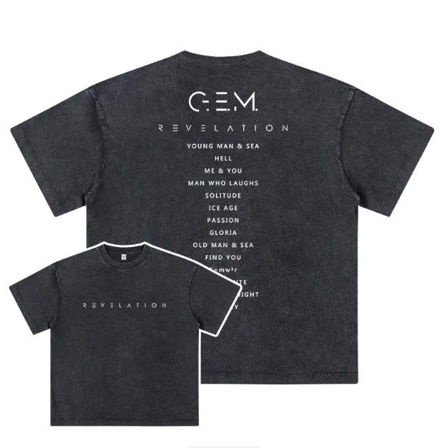 水洗黑/gem邓紫棋2025演唱会周边t恤男女同款短袖衣服应援物穿搭