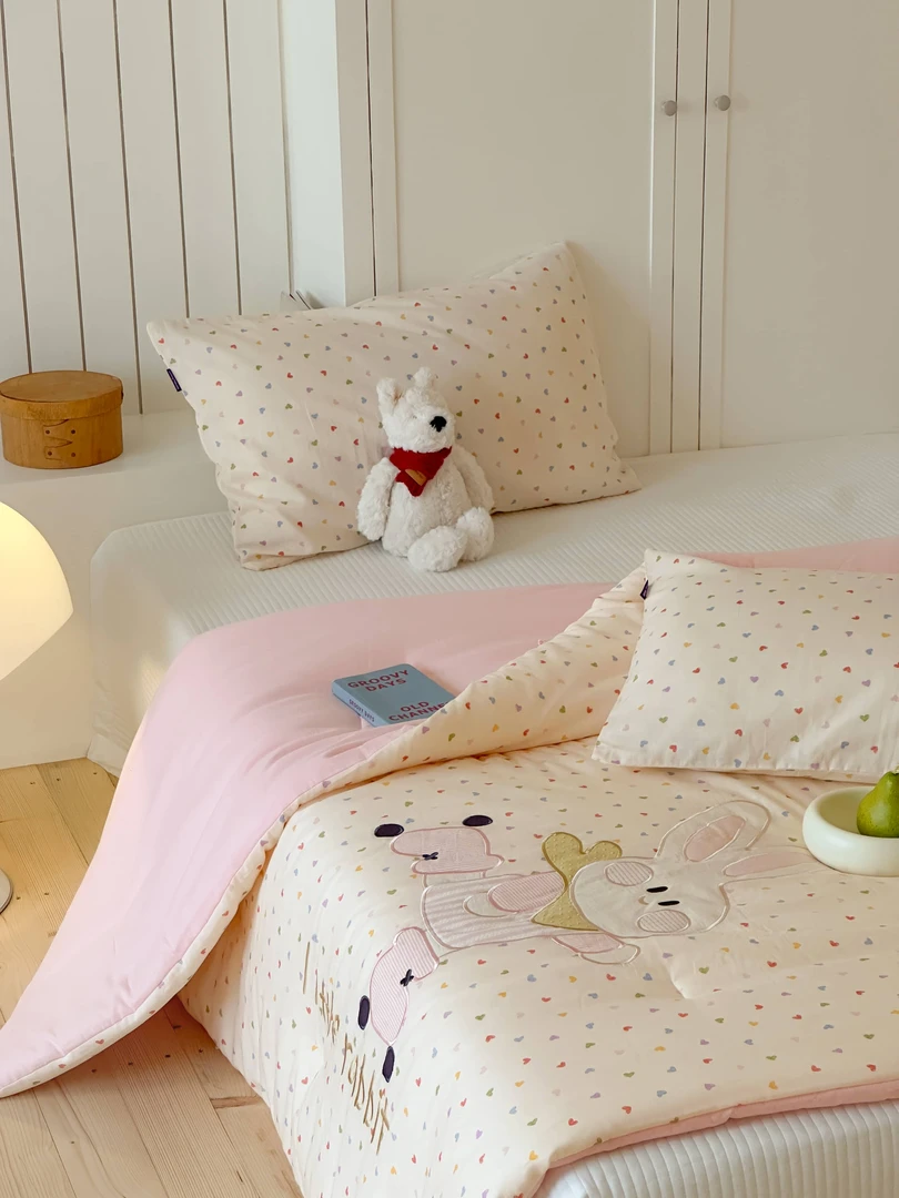 秋冬新款母婴A类全棉双层纱原创贴布绣被透气冬季亲肤柔软可机洗