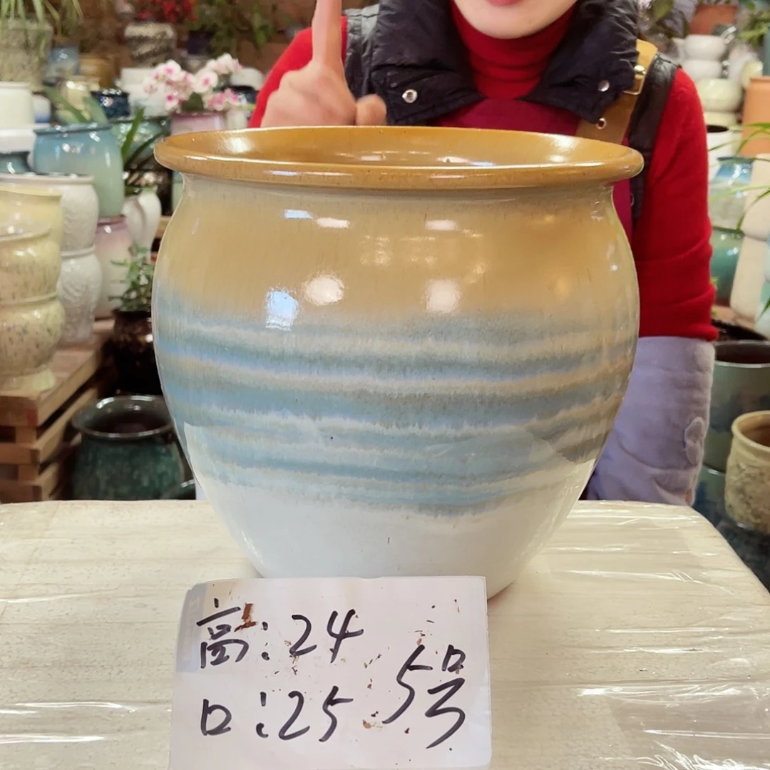 紫砂花盆高度24口径25