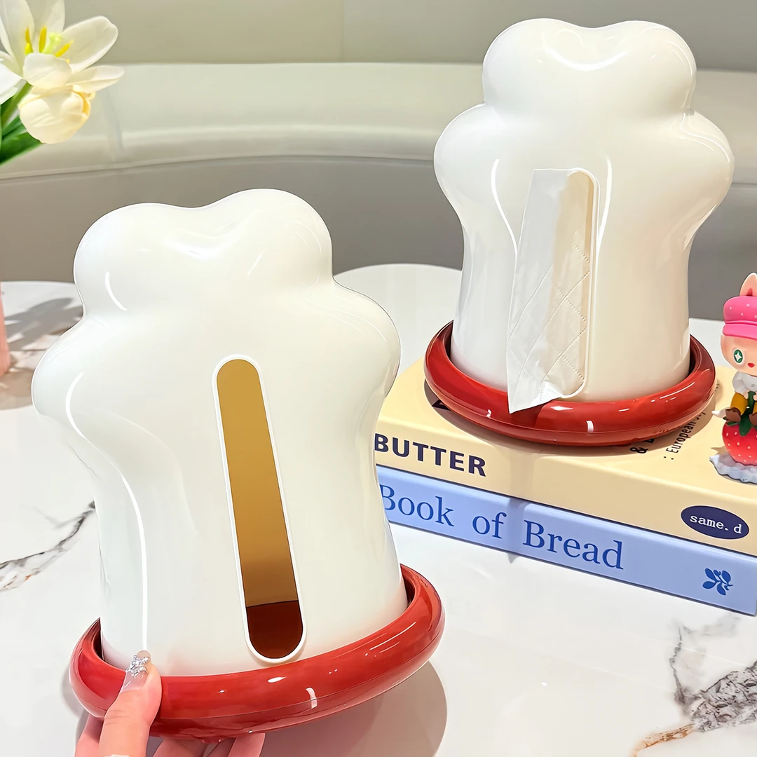 创意猫爪纸巾盒客厅高档餐巾纸盒家用可爱茶几摆件抽纸盒