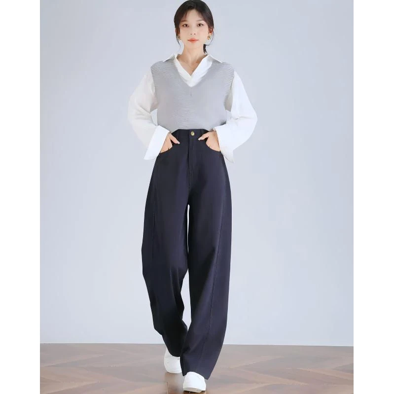 B 门店5&99！弯刀休闲裤」甄选100%水洗全棉显瘦牛仔裤女C24326