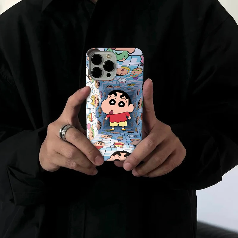 蜡笔小新拼图适用苹果17/16pro手机壳15promax个性14小众13/12