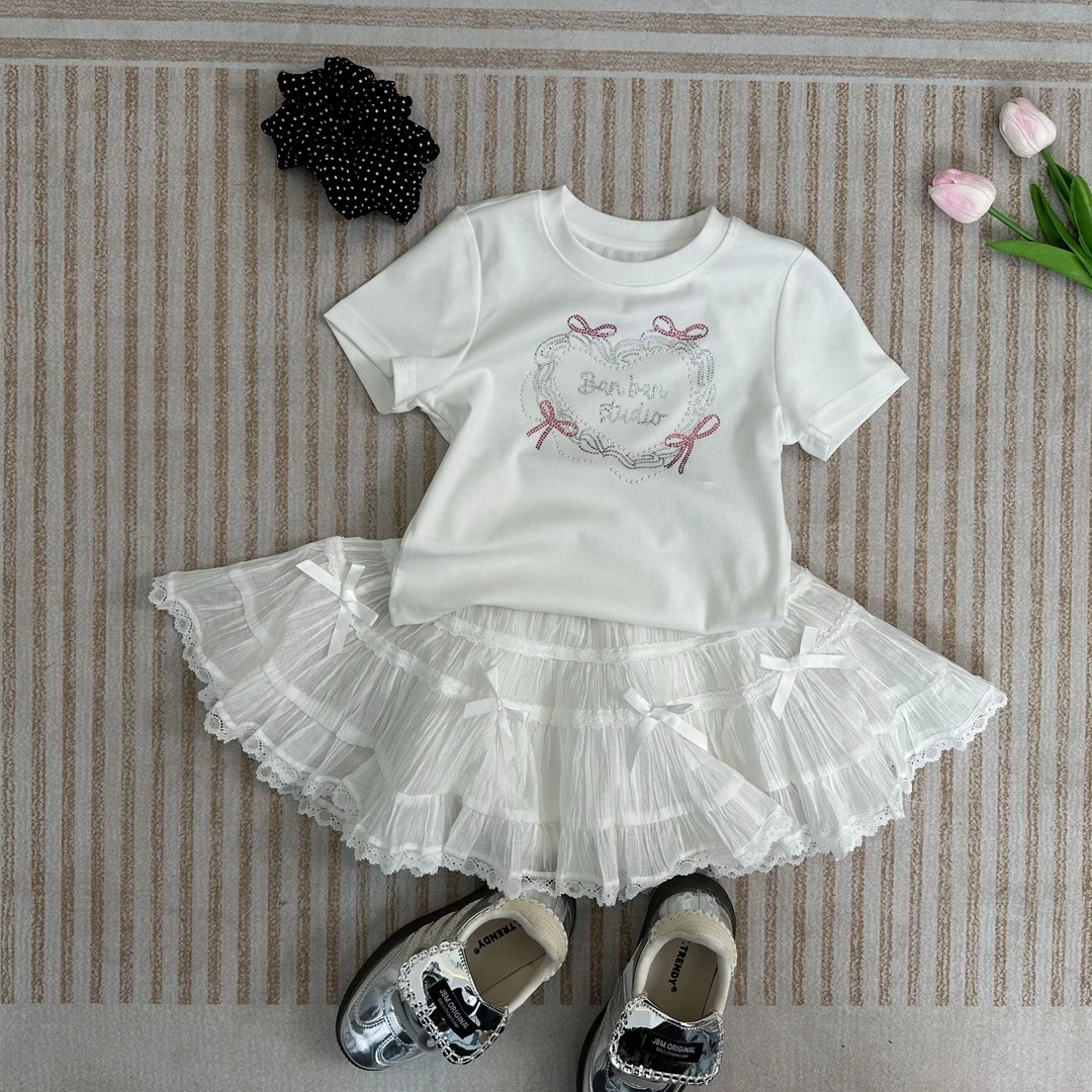 25夏女童爱心烫钻半袖T恤