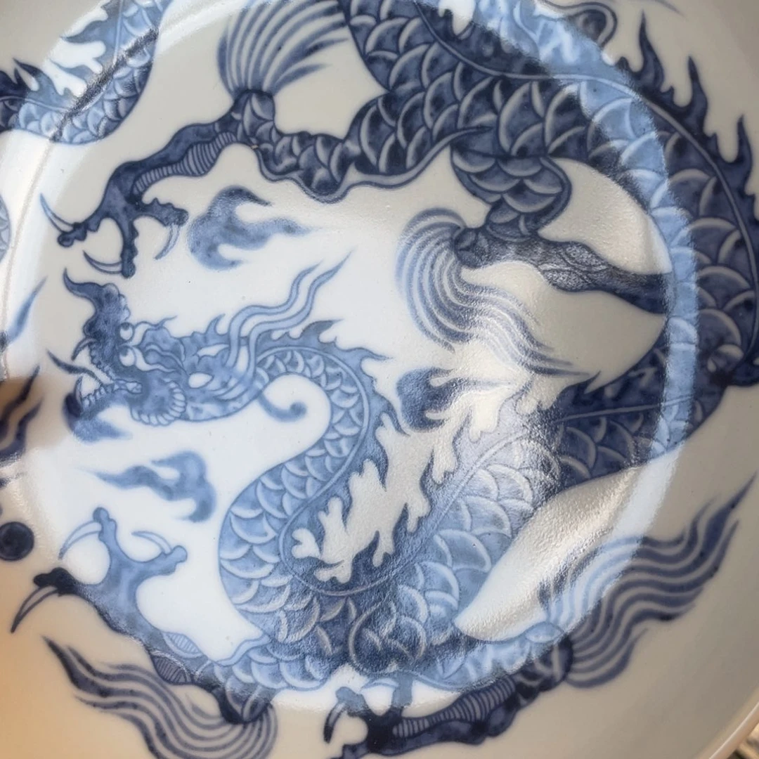 瓷片景德镇青花铠甲龙大壶承
