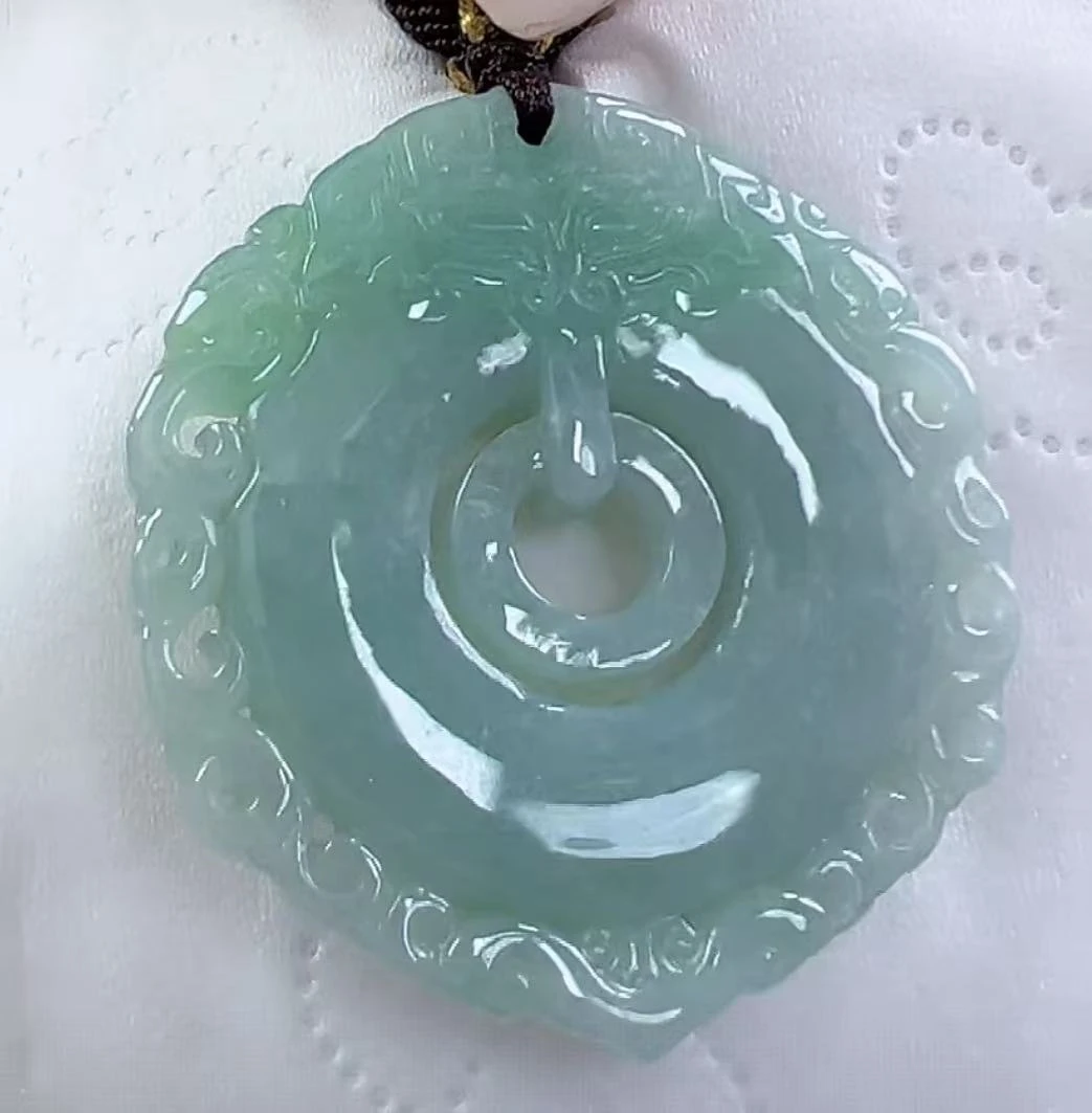 官方正品翡翠A货仿古平安扣（多样性发货发一）宽36+高39+厚6-8送绳