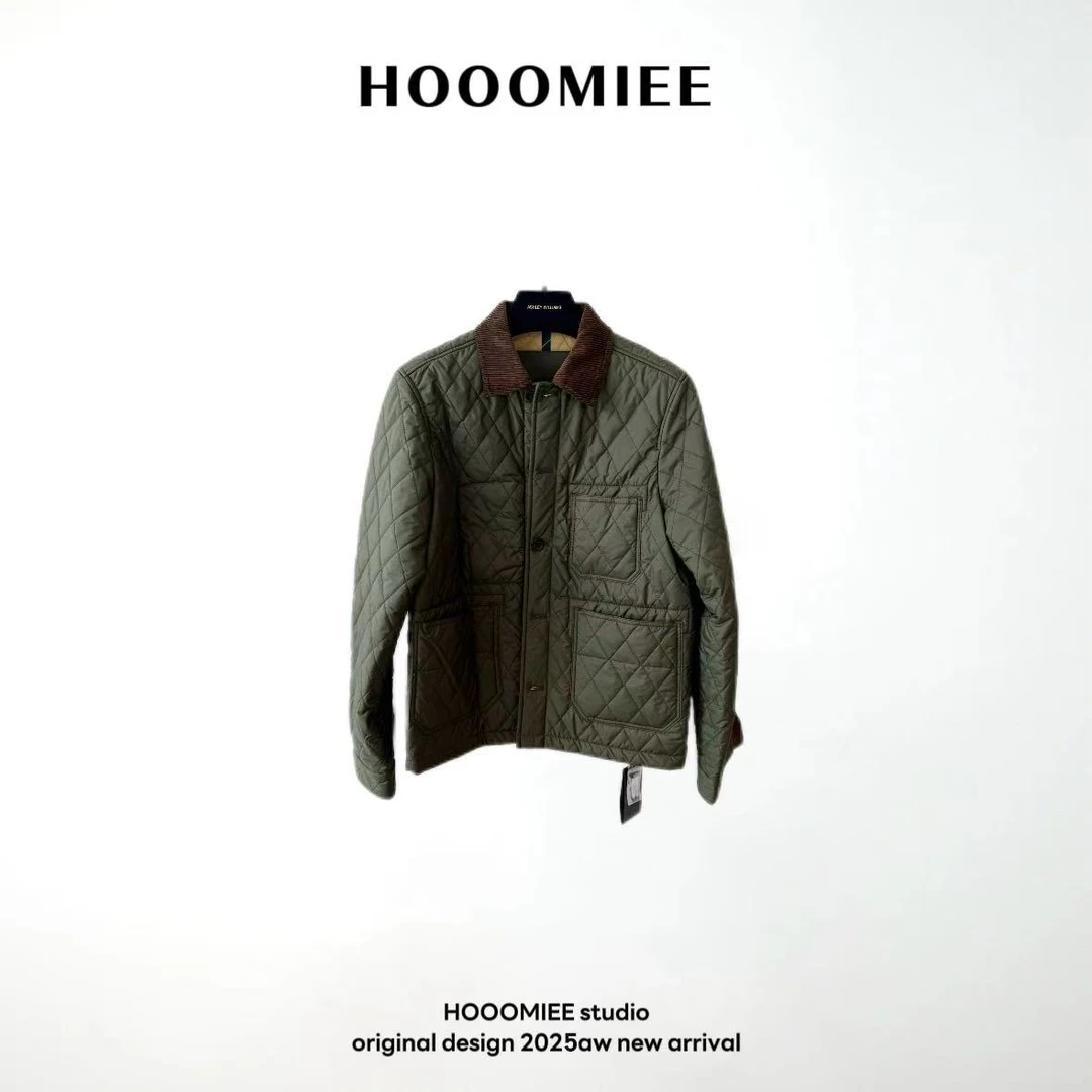 Hooomiee军绿色单排扣轻薄休闲女士外套220178