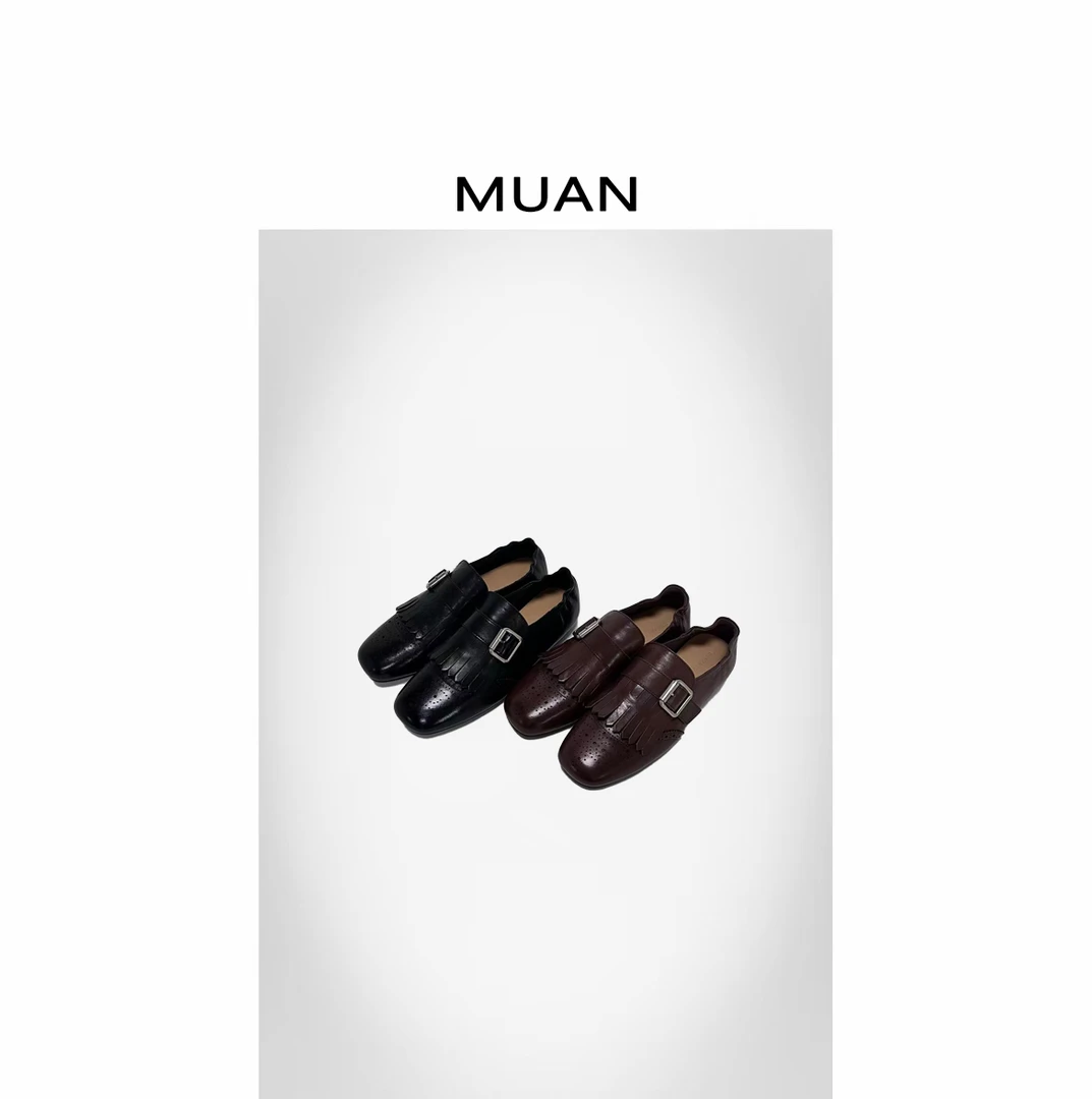 木岸MUAN：《小雕花乐福鞋》定制中古老钱雕花单鞋皮鞋女LL-36-13