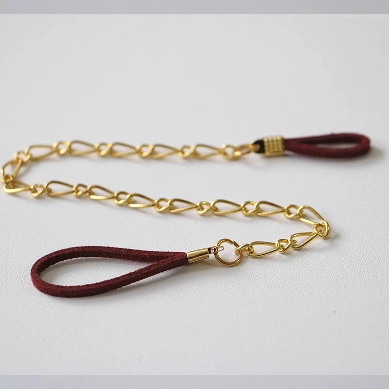 手工制作金属链小狗牵引绳