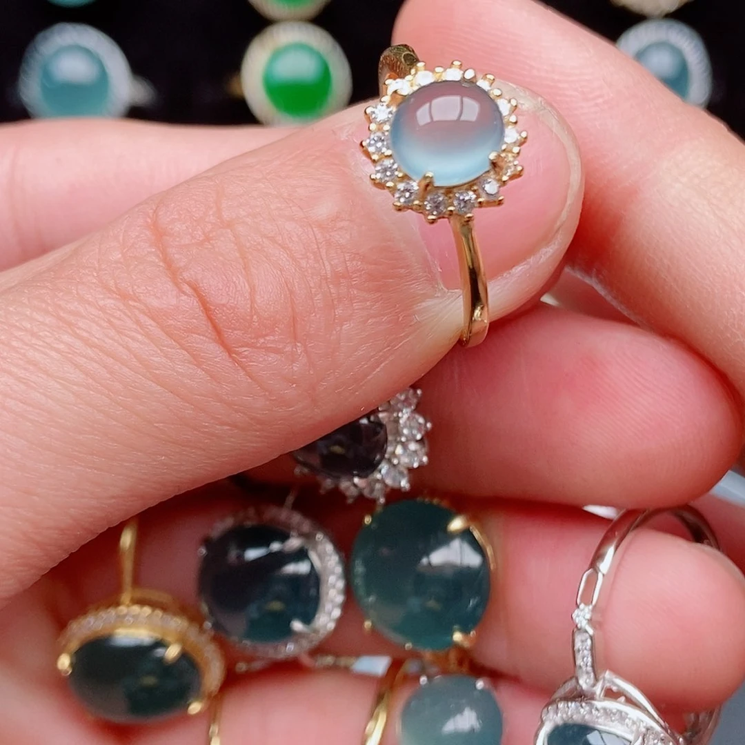 翡翠戒指银S925镶嵌06485755