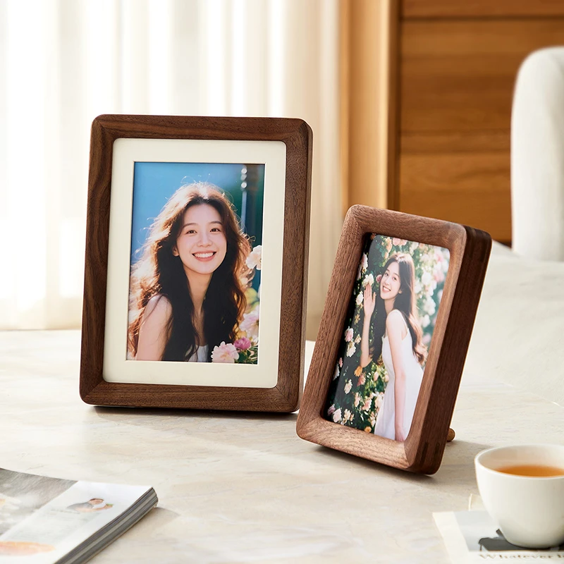 黑胡桃木实木相框客厅精致摆台画框相册框儿童宝宝纪念照片相框