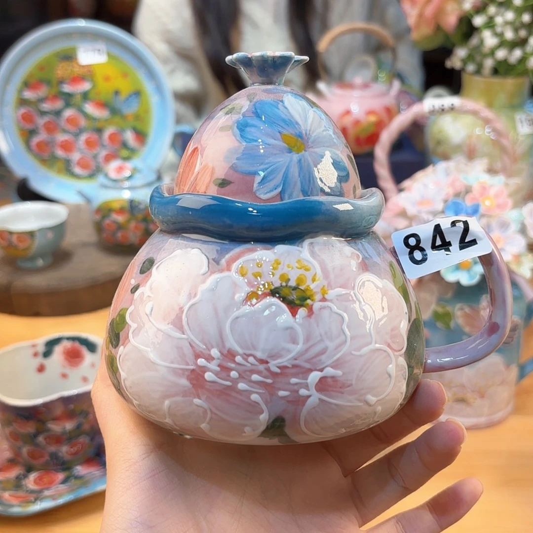 景德镇手绘高温釉下彩陶瓷茶具