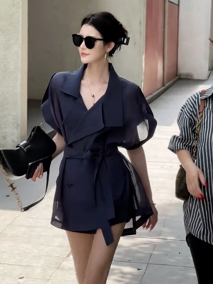 法式小资小上衣轻熟小众不撞款洋气减龄通勤风衣式防晒衬衫外套夏