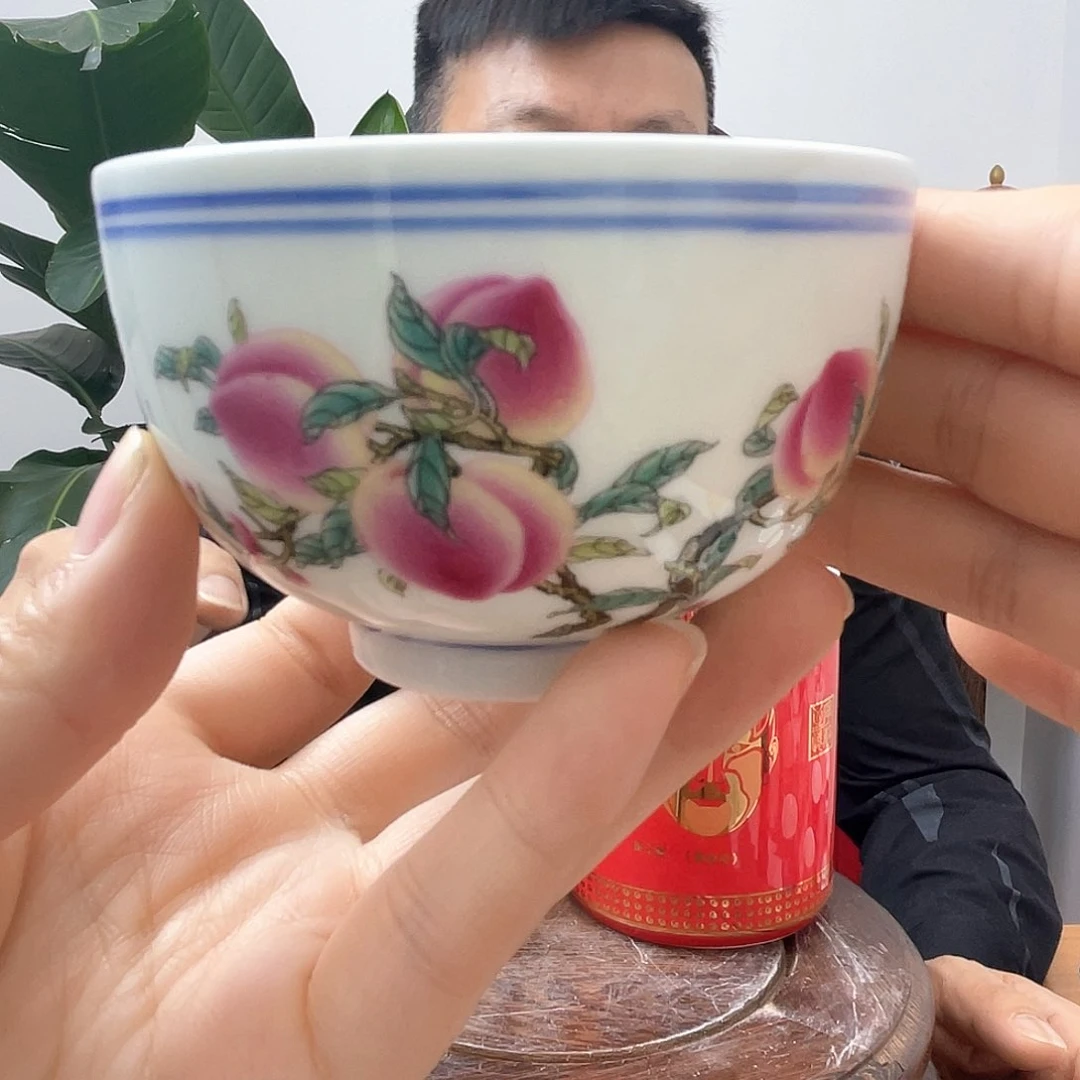 景德镇陶瓷桃子杯子玩yu