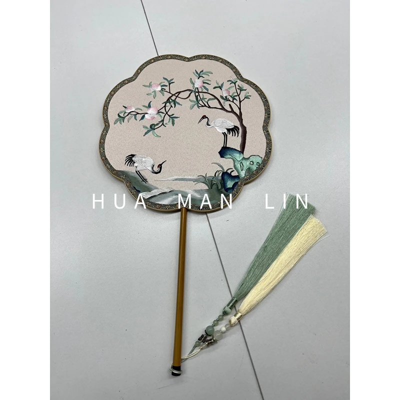 【花滿林】双面刺绣撞色流苏古风团扇护具1101【颜色随机】