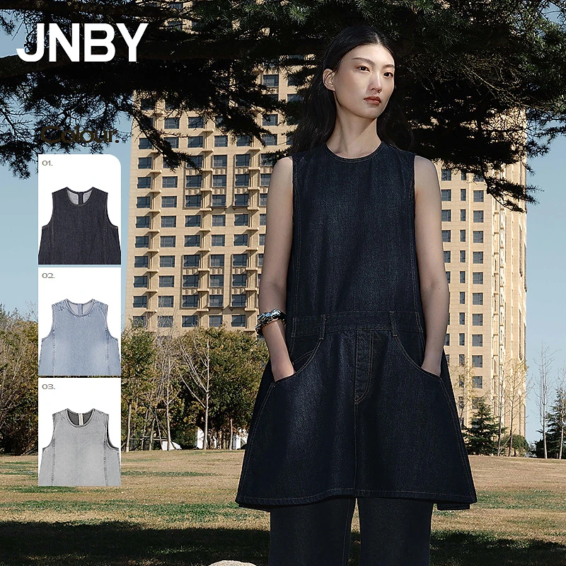 【商场同款】JNBY/江南布衣25夏新品连衣裙无袖圆领宽松5P5G10650