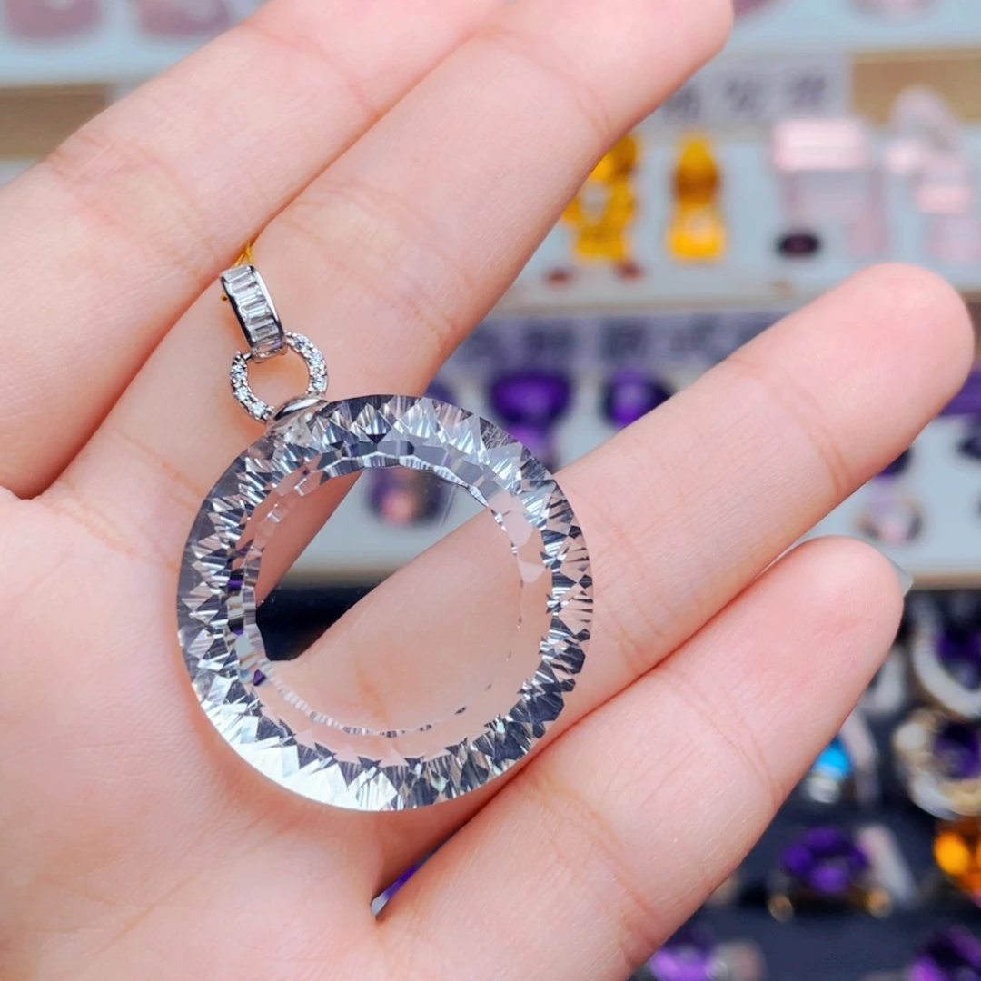 银S925镶嵌珠宝半成品水晶天然保真