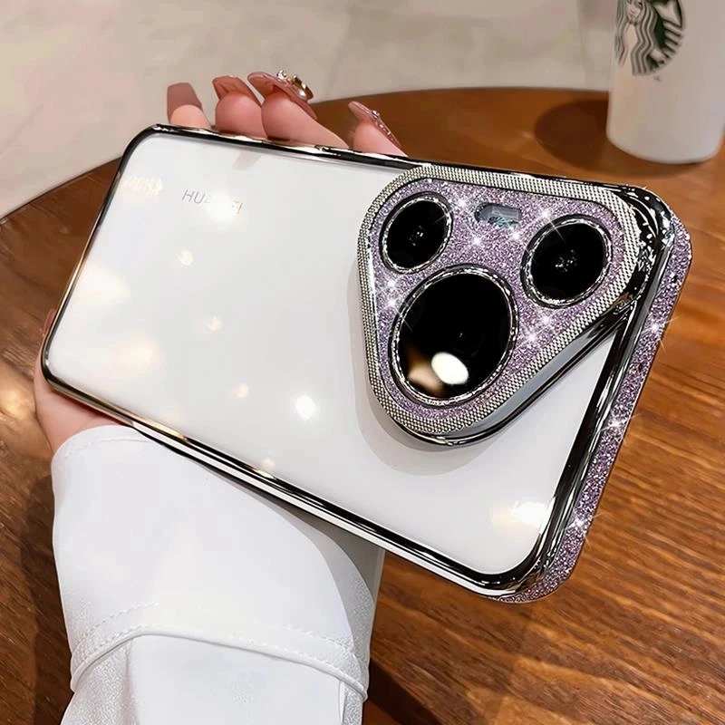 适用华为pura70/80pro手机壳奢华闪粉新款p60ultra高级感透明超薄