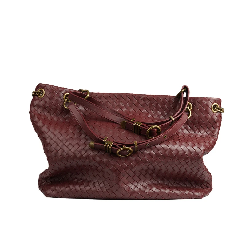 【托特编织】秋冬新款时尚女士羊皮编织腋下包