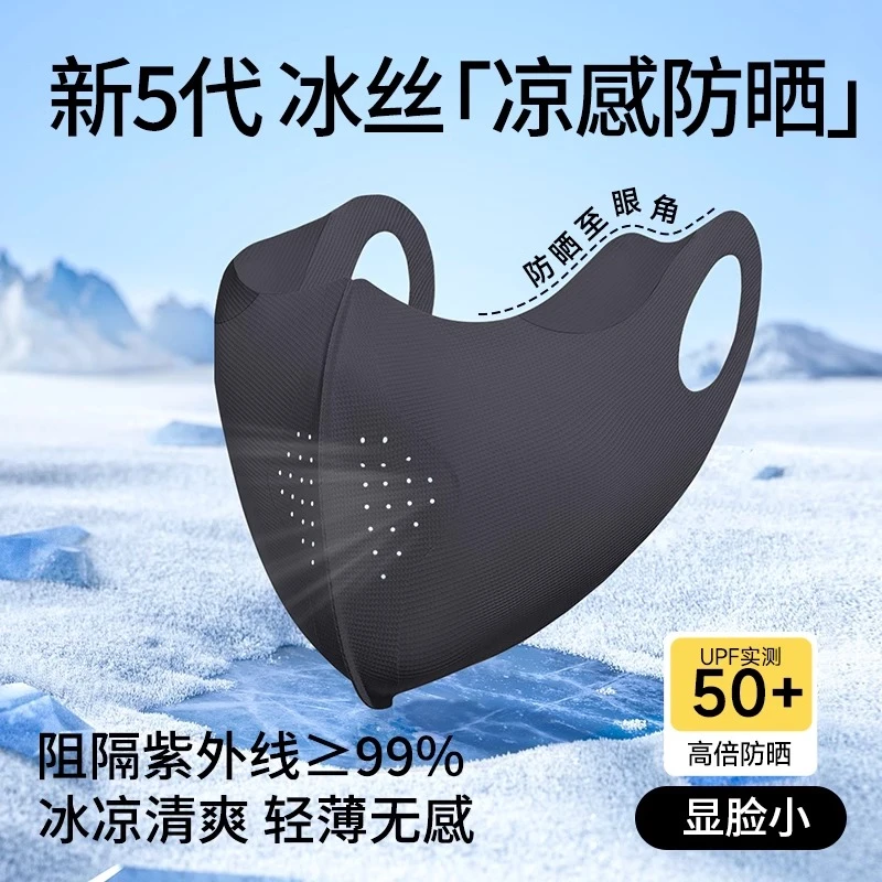 2025新款防晒口罩女防紫外线冰丝轻薄透气脸罩运动骑行易呼吸面罩