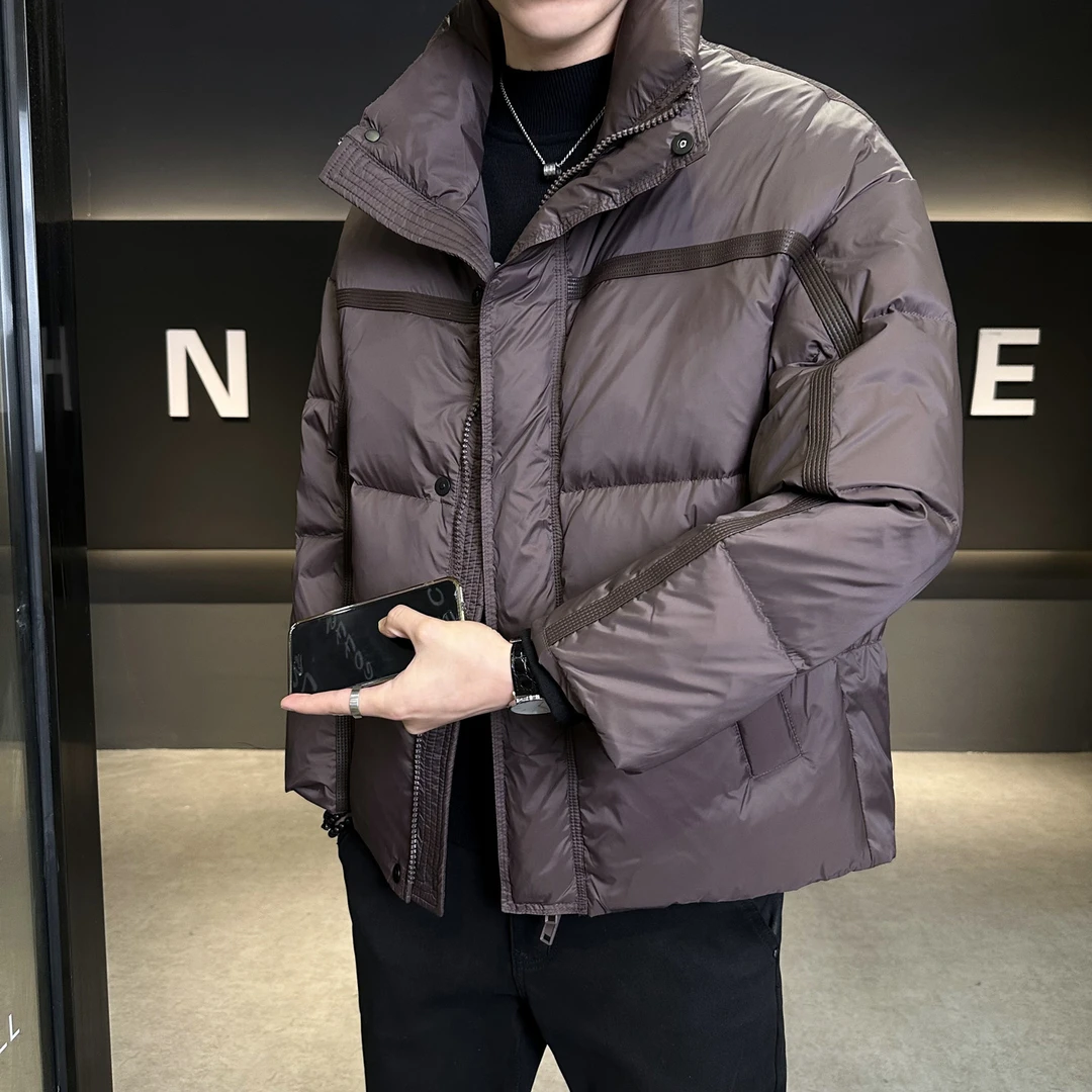 洛尼提日亚加厚羽绒服男冬季立领2025新款保暖防寒休闲外套面包服