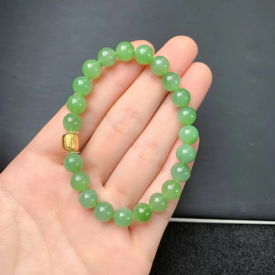 【麦子家族秋季特惠】天然和田玉碧玉7-8手串时尚 D2005