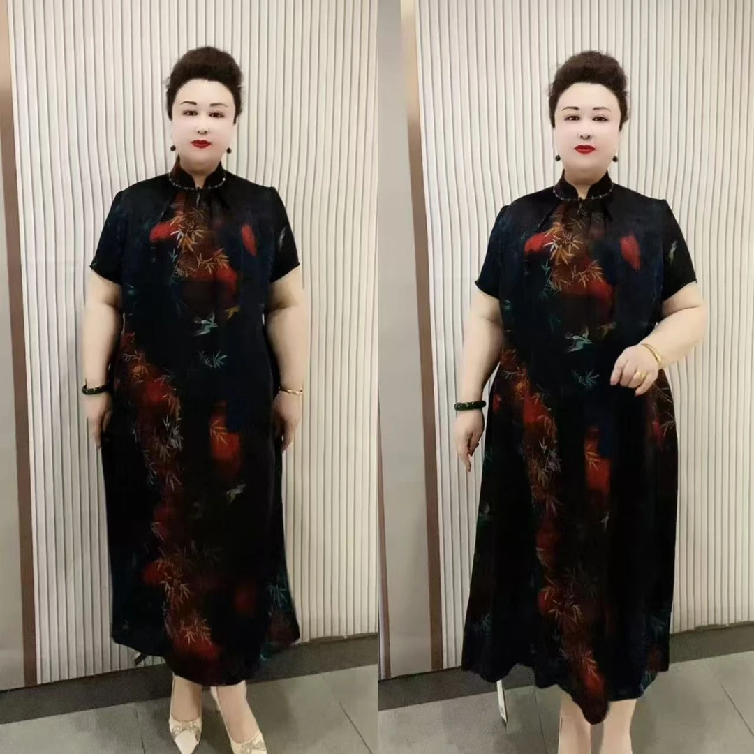 39987夏季新款大码醋酸连衣裙