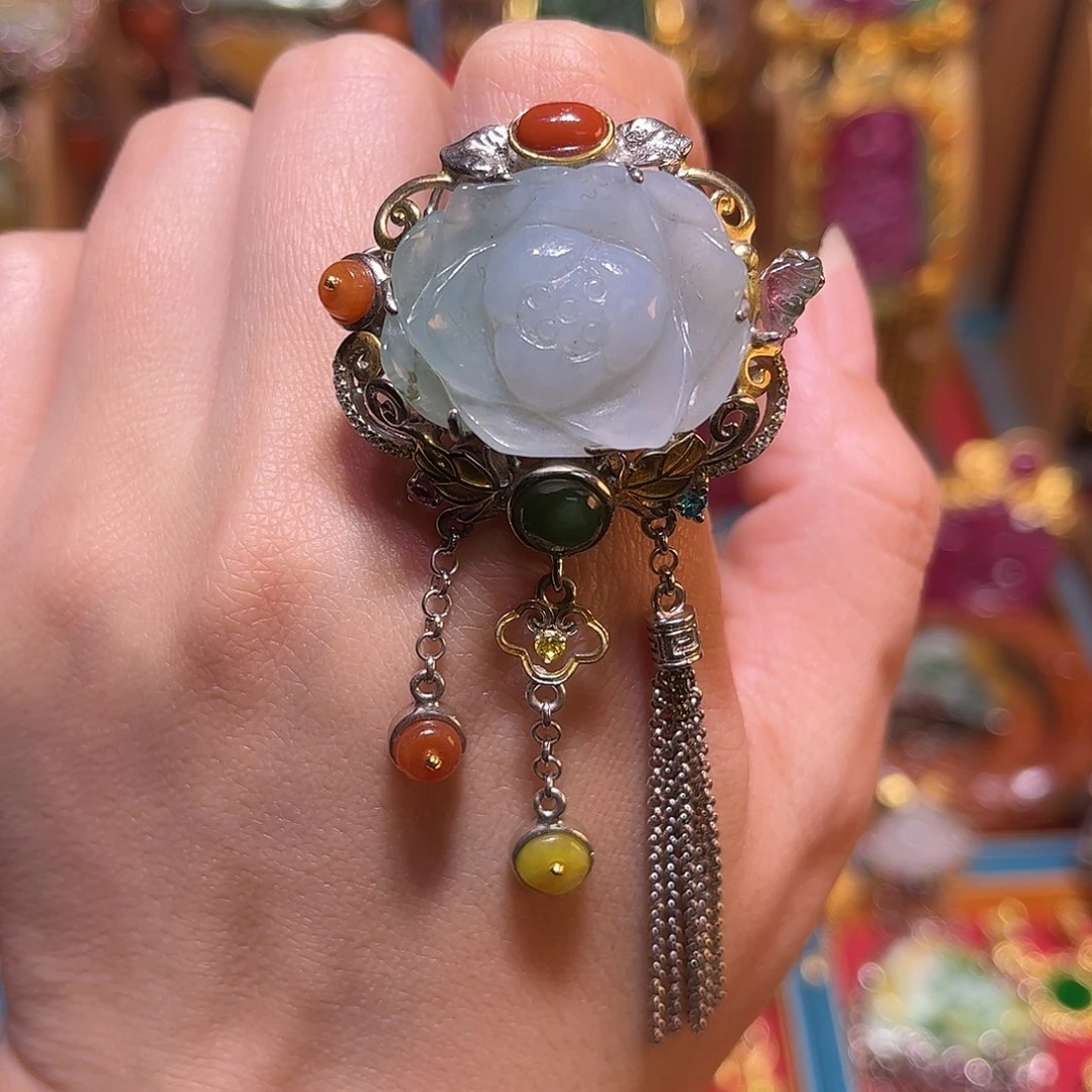 翡翠银S925镶嵌戒指双十二直降不议价