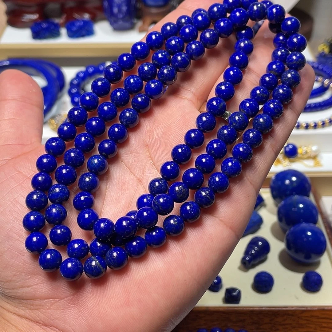 青金石未镶嵌佛珠108颗8mm