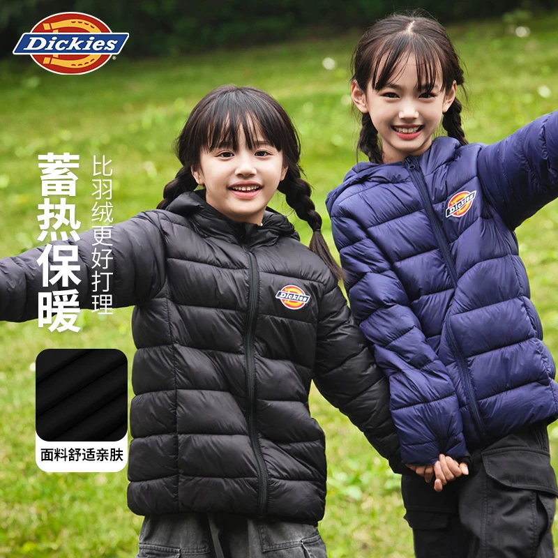 Dickies儿童棉服男女童秋新款不过膝中大童装秋冬款外套保暖户外