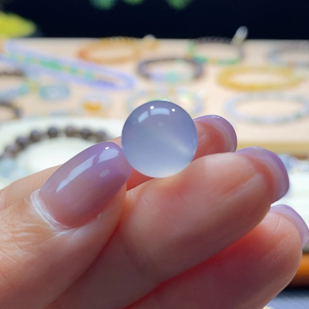 翡翠未镶嵌颈饰梦幻紫卡12.4mm