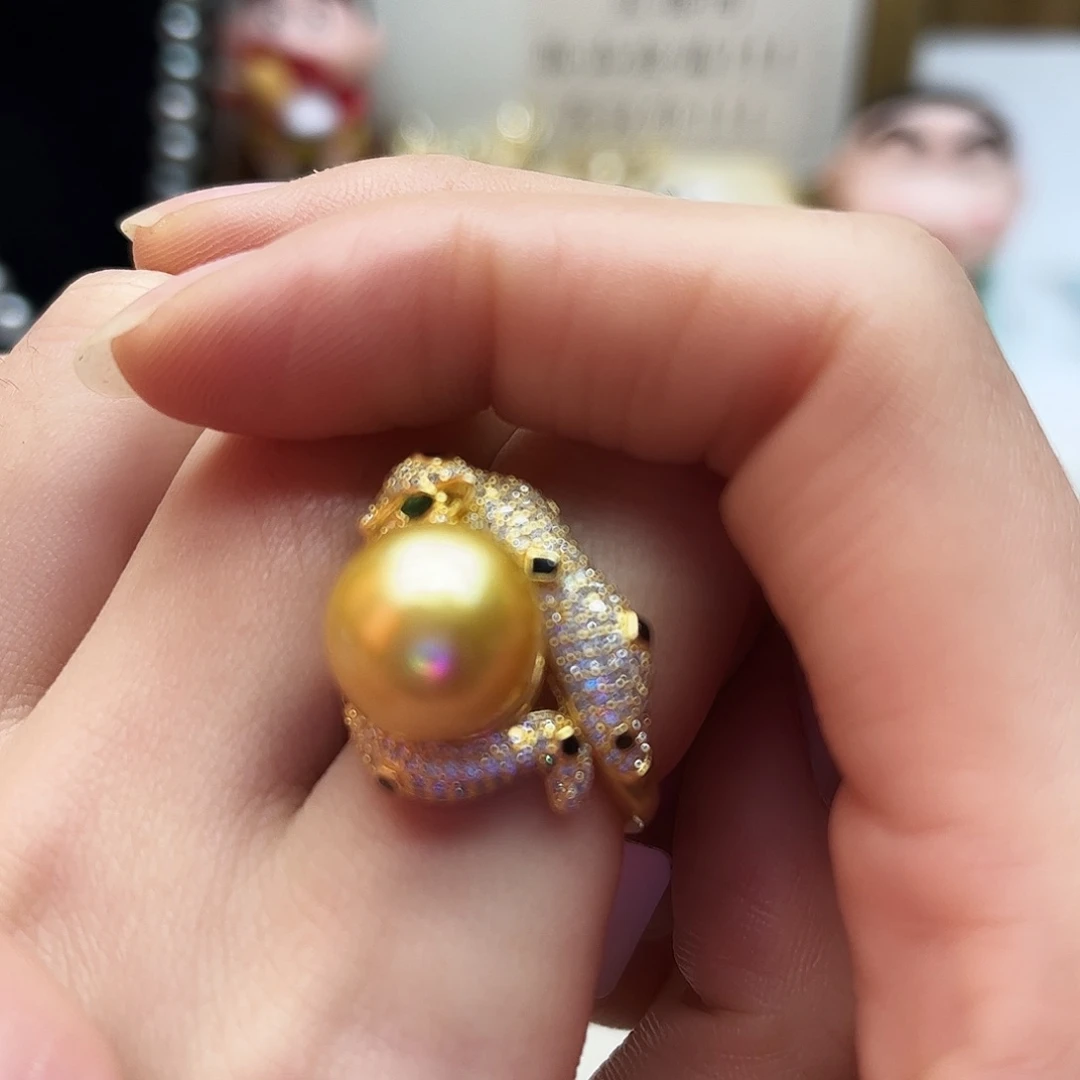 海水珍珠戒指银S925镶嵌