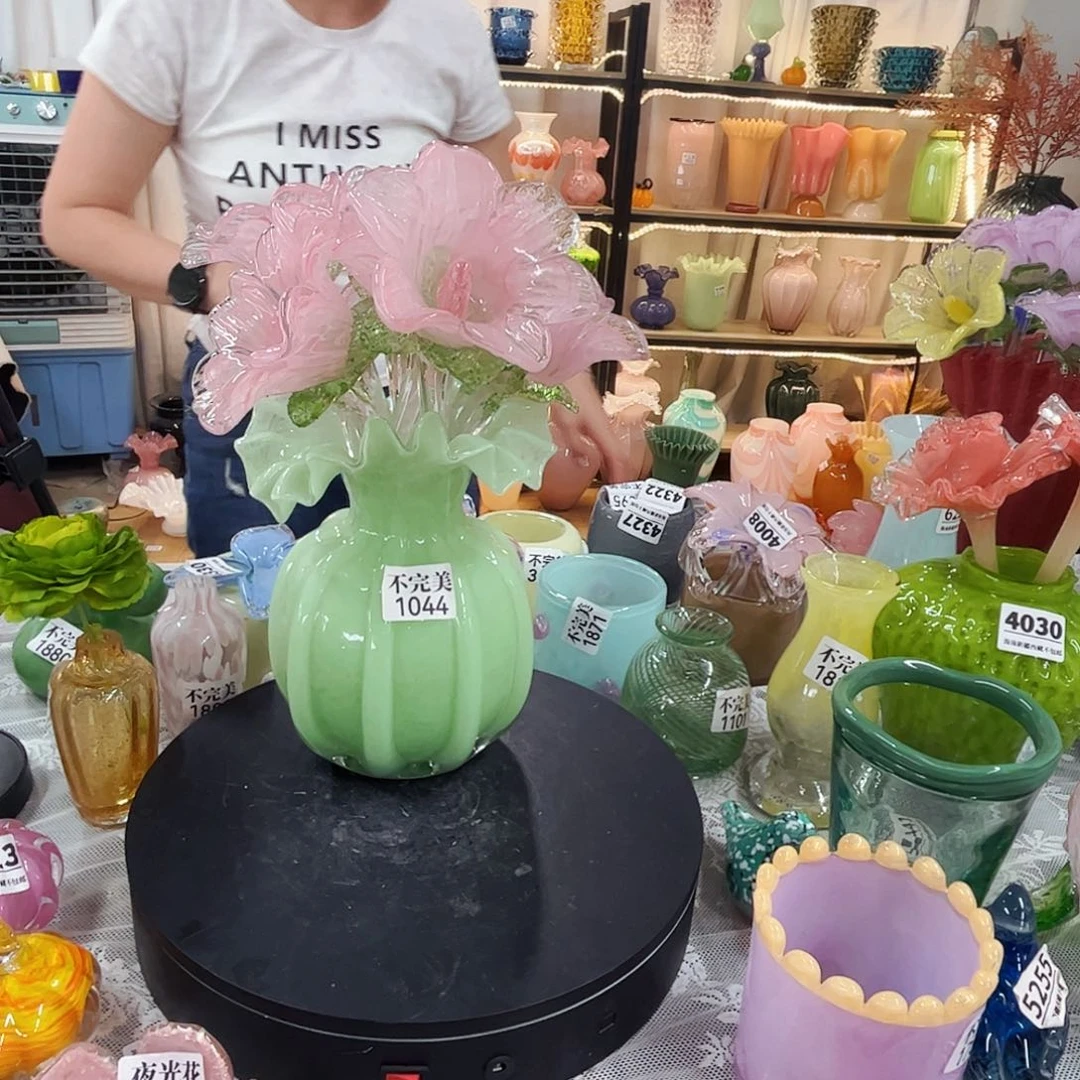 6花1瓶瑕疵琉璃花瓶摆件不完美