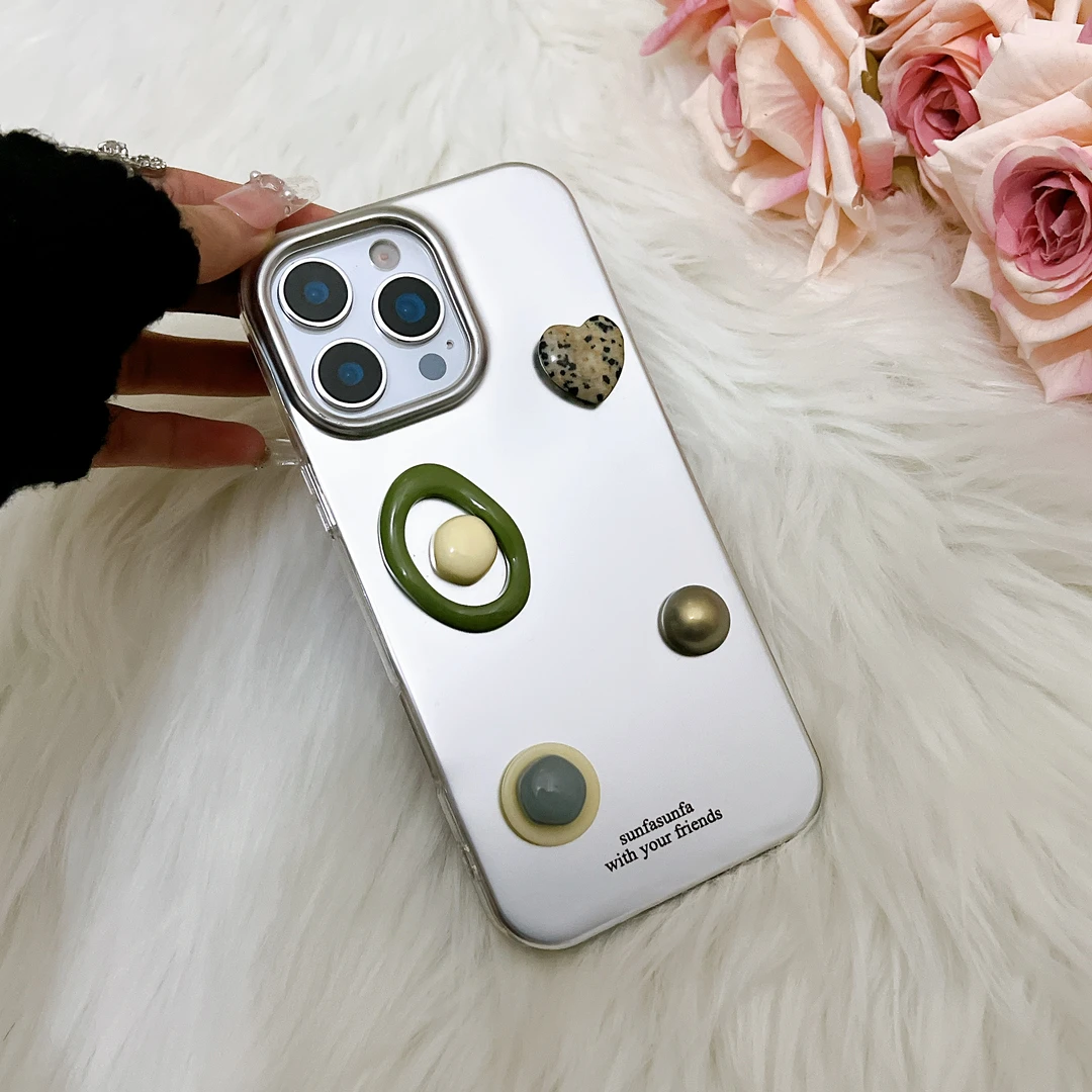 冷淡风立体几何宝石设计适用于苹果16promax高级感全包手机壳