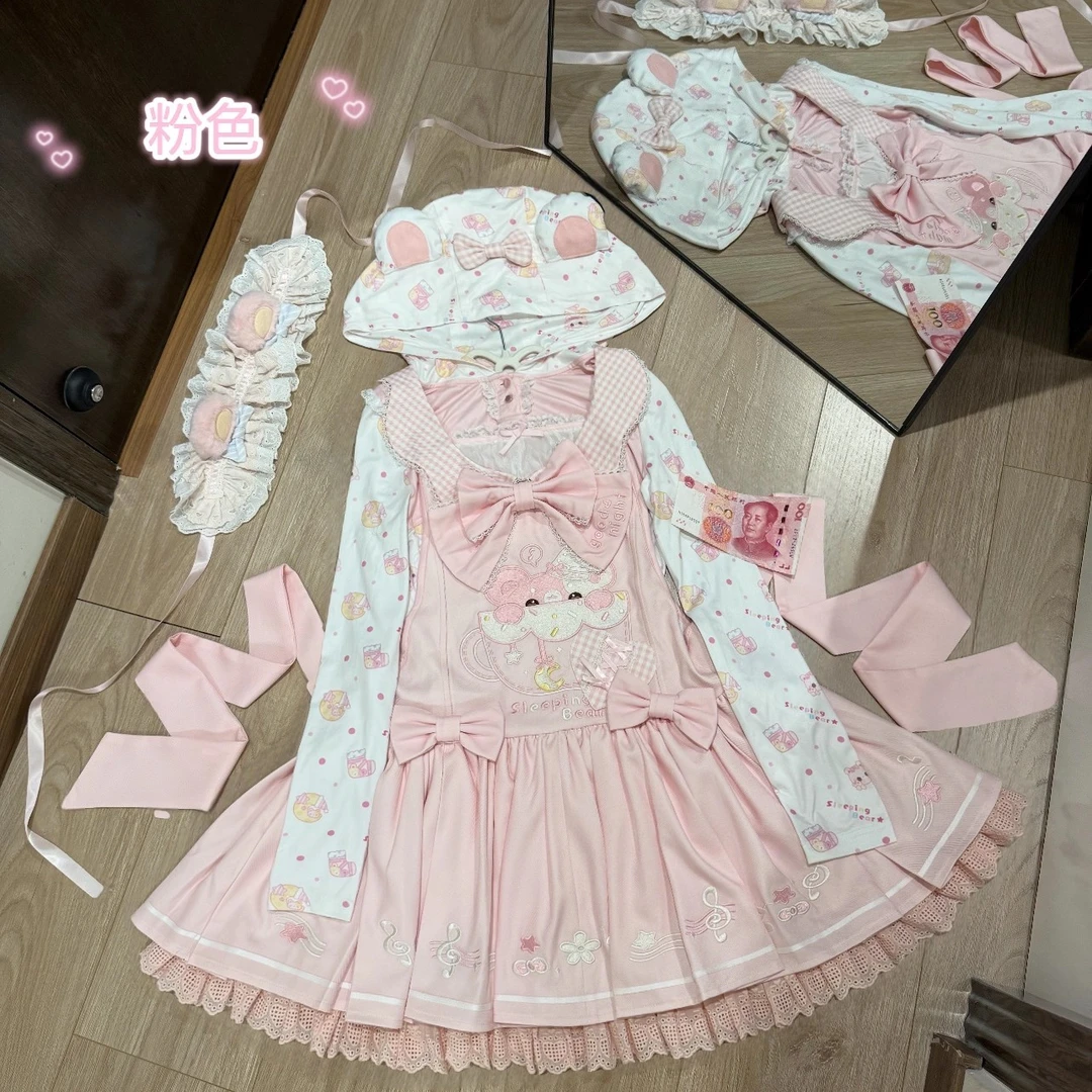 新品-星月小熊-原创重工童趣刺绣牛仔裙可爱女儿服小个子显高背