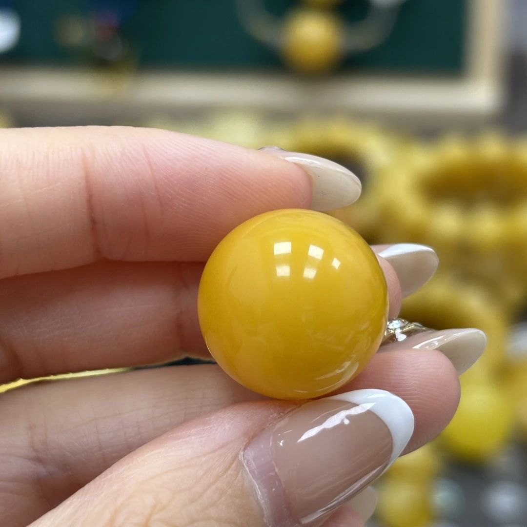 18.3mm 小妖珠宝天然原矿琥珀蜜蜡