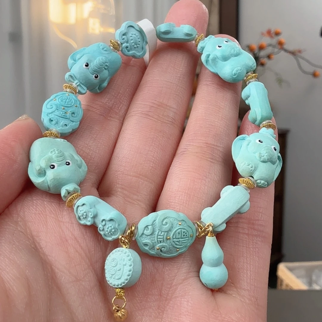 绿松石18K金镶嵌珠宝半成品
