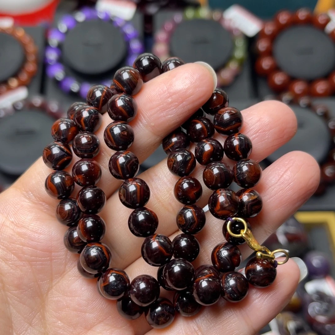 水晶手链未镶嵌极光八卦眼项链7mm