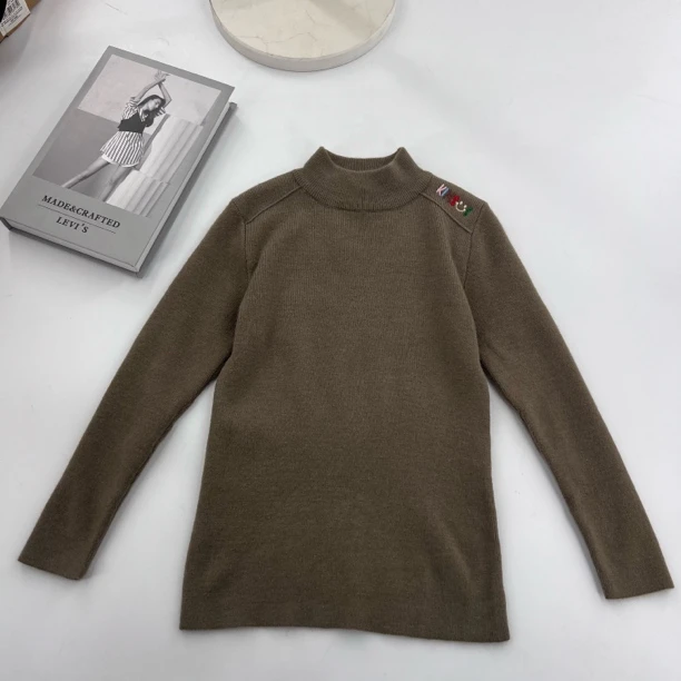 09171高端潮流时尚百搭休闲童装时尚毛衣A7-4灰咖色