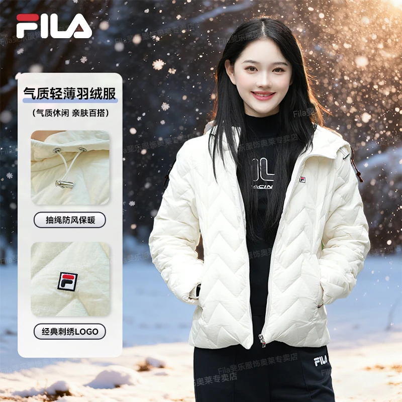 Fila/斐乐【轻薄另个热热羽绒服】女士运动防风保暖外套F61W543998A
