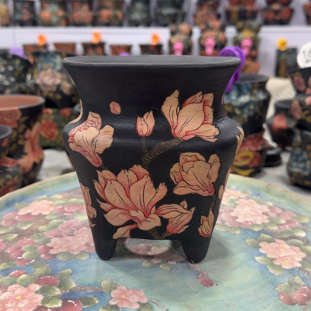 花盆紫砂瑕疵精品多肉手绘花盆