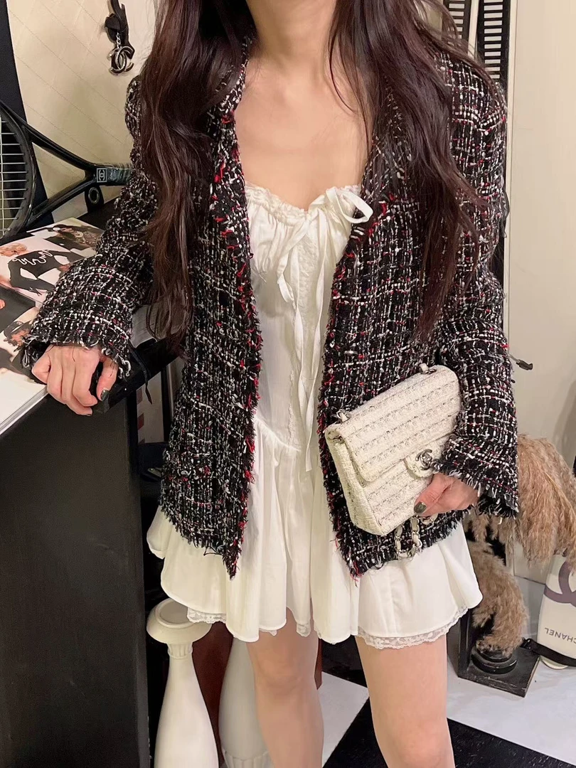 95新 Chanel/香奈儿 舍得 Chanel 调香毕加索粗花呢黑白红外套