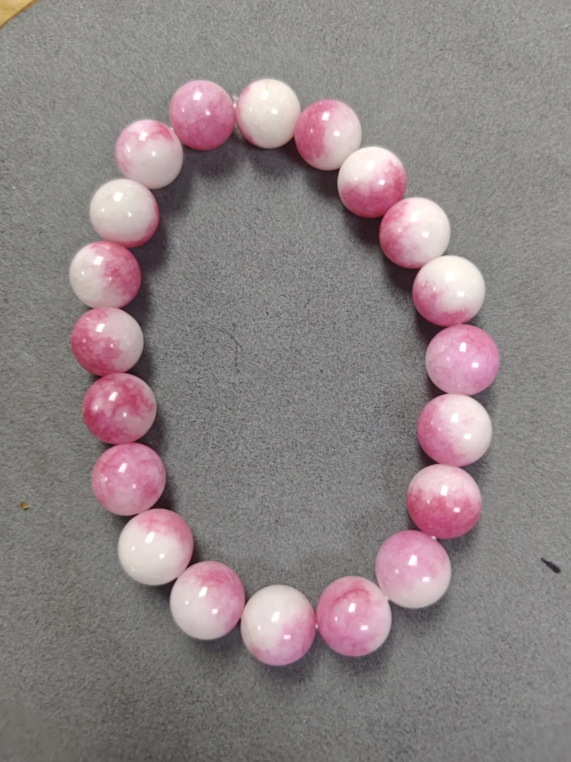 m194号粉色桃花面卡10mm手串