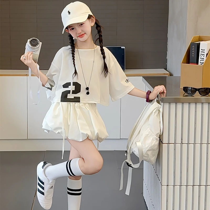 夏季女童休闲套装时尚洋气儿童运动两件套网红夏装中大童韩版时髦