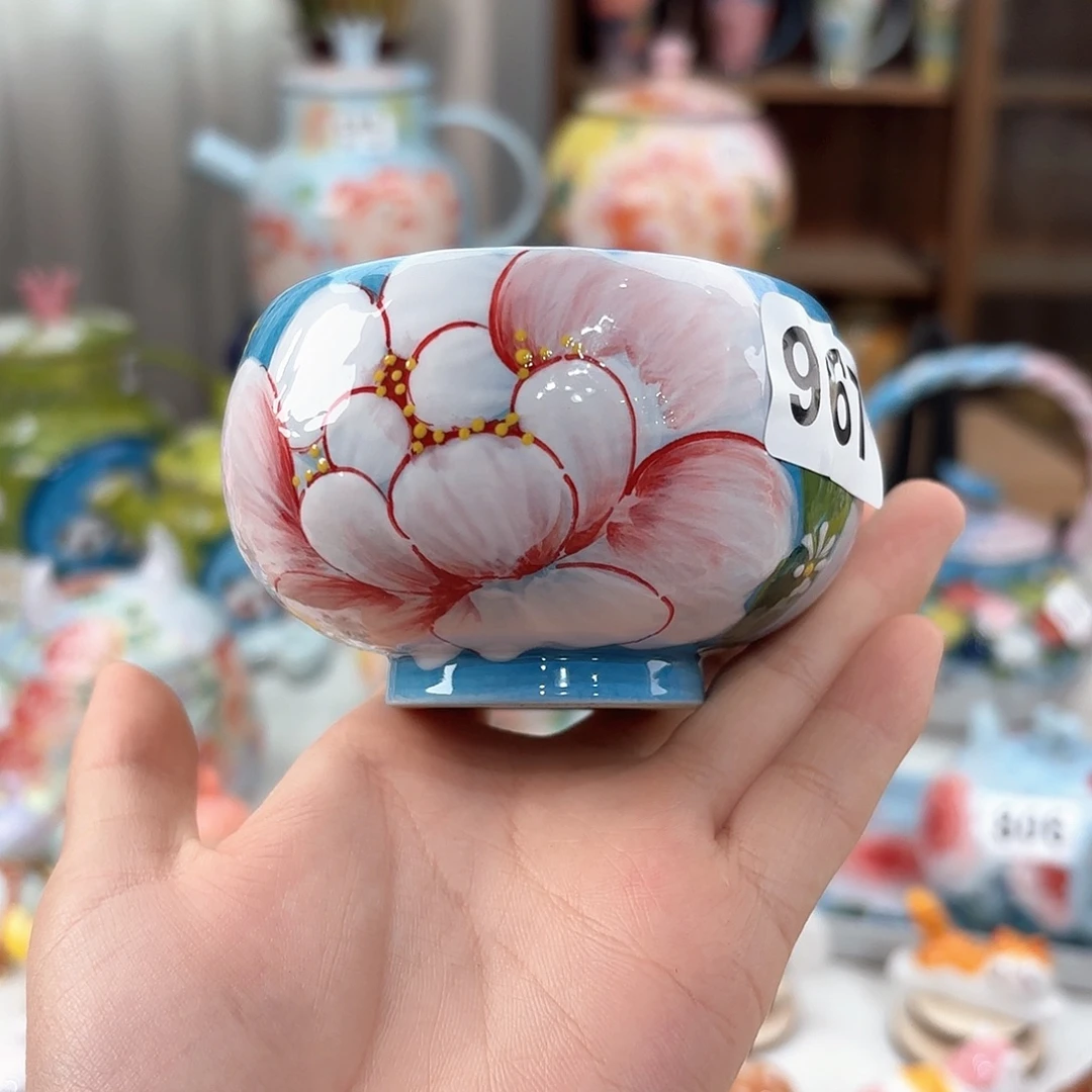 景德镇手绘高温釉下彩陶瓷茶具
