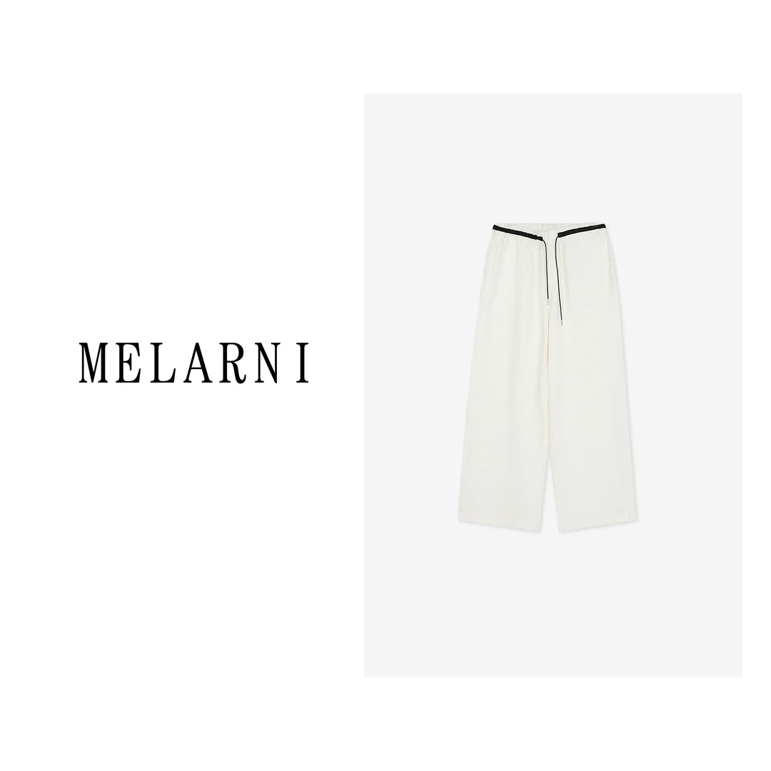 【MELARNI】微胖显瘦大码休闲百搭夏季宽松直筒裤MLN11985