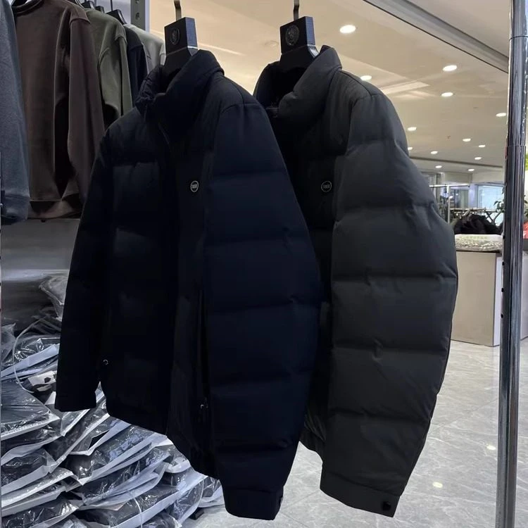 （801）90鸭绒肌理感设计锁温保暖男冬季立领羽绒服品牌撤柜代工